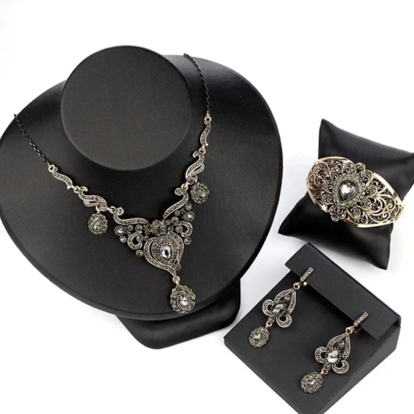 Turkish Vintage Style Jewelry Set for Women,NEW,Antique,Wedding, HandmadeGift - Picture 13 of 17